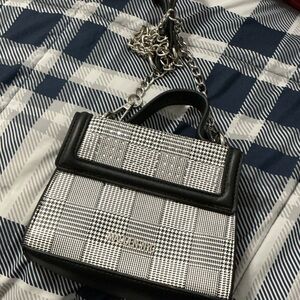 Steve Madden Black and White Checkered Satchel